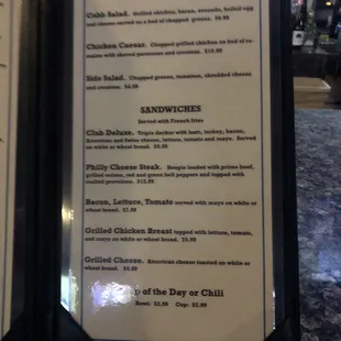 New menu - Nov 2018