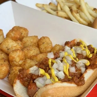 Coney dog and tots