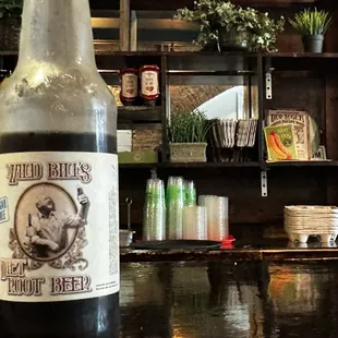 Their root beer and the bar top!