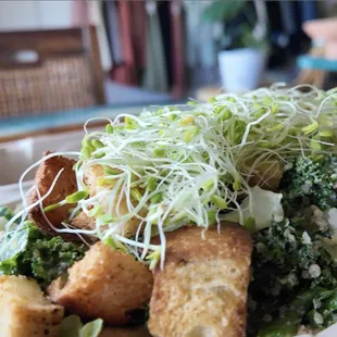 The caesar salad and green juice are out of this world.