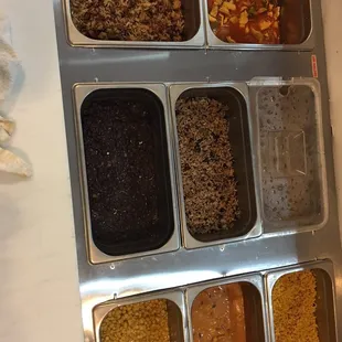 a variety of food items