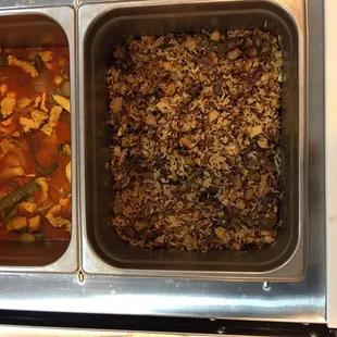 two trays of food