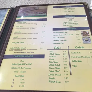 menu