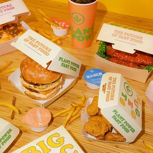 a variety of fast food items