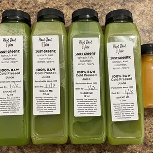 Delicious green juice and an energy shot with a kick!