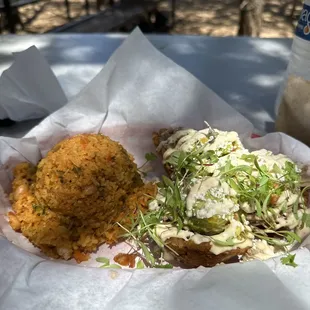 Fatty Lechon and arroz del dia