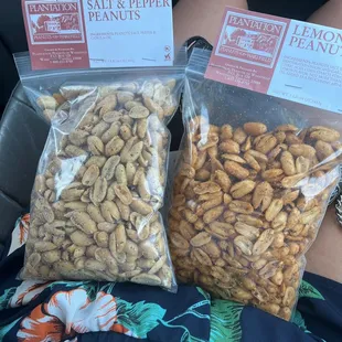 two bags of peanuts