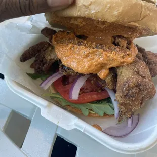 Fried Oyster Shroom Sandwich