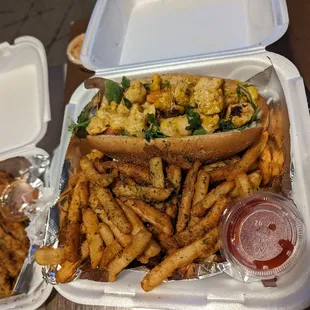 Lobster rolls and fries