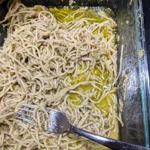 Greasy Angel Hair Pasta