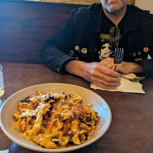 Loaded fries with asada