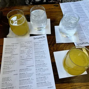 Bottomless mimosas and menu
