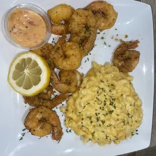 Fried Shrimp with Mac &amp; Cheese