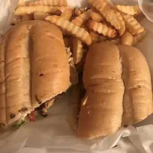 Crabby philly with fries