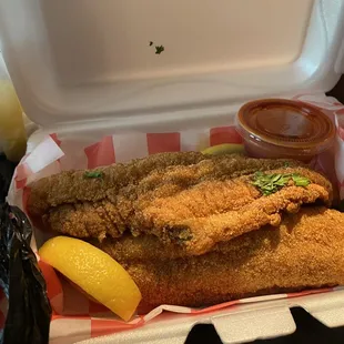 a tray of fried fish