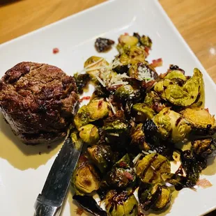 Filet with Brussels.