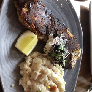 Walleye special with risotto