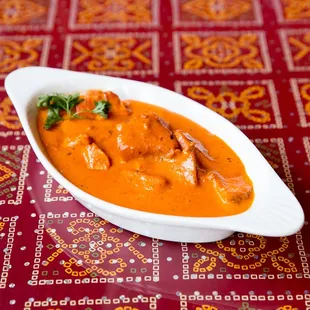 a dish of food on a table