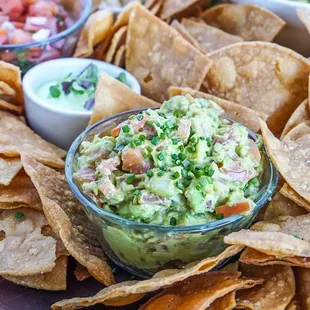 Homemade chips and guacamole