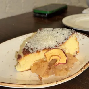 basque cheesecake manchego, apple &amp; pear compote 9/10 October 2024