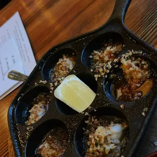 roasted gulf oysters | viet cajun butter, lemon bread crumbs