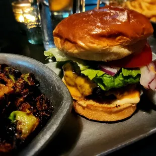 a burger and a side of fries