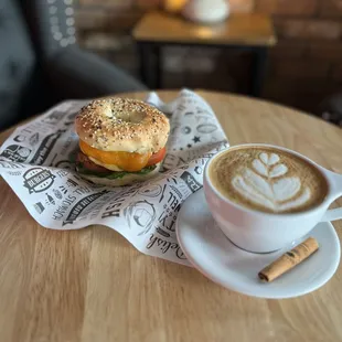 Bacon&amp;Egg Bagelwich &amp; Hot Spanish Latte

Come and enjoy your brunch with your family on Thanksgiving holidays!