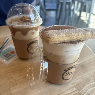 Cookie butter iced latter, tiramisu iced latte