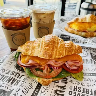 Our New menu!!
&amp;
Ham&amp;Cheese Croissantwich!
Breakfast Croissantwich!
