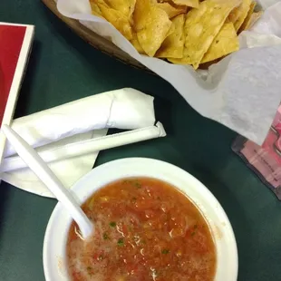 Chips and a fresh and tasty salsa.