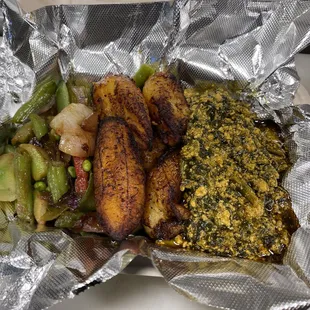 Mixed Vegetables with Plantains &amp; Egusi