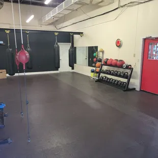Boxing space and functional fitness room
