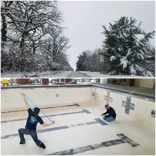 When the weather outside is frightful, indoor 80 degree pool work is so delightful!