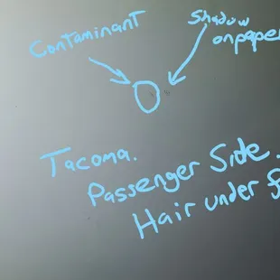 Toyota Tacoma Passenger Window. Hair under the film.