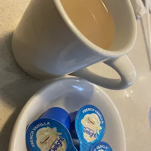 Coffee with French vanilla creamer