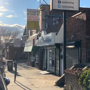 a view of a street in a small town