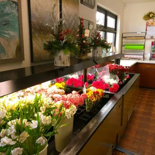 A large variety of fresh flowers