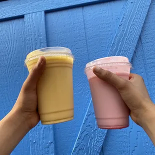 Mango and rose lassi