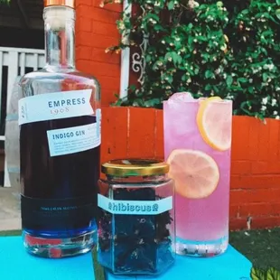 Bloomin Empress, a Platypus Original! Empress Gin, hibiscus honey syrup, house made lemonade