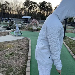 A part of their two courses. This one is closer to the street. The view is towards the parking lot. Cute place and fun for young and old.