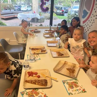 Birthday party package during the week SO worth it!!!! Table &amp; chairs set up for all 15 kids