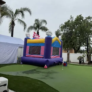 Bounce house set up