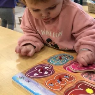 Learning puzzle at daycare