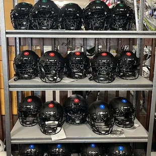 New and used football helmets