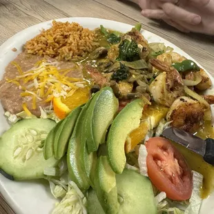 a plate of mexican food