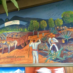 Generations of this mexican food's restaurant owners signed this work of art!