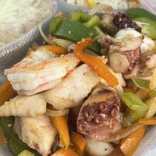 Seafood Fajitas (takeout)
