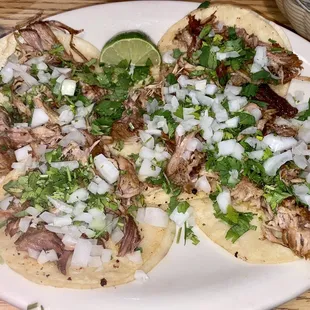 Tacos Playa Azul with Carnitas