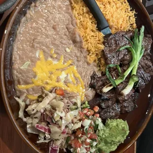 a plate of mexican food