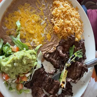 a plate of mexican food